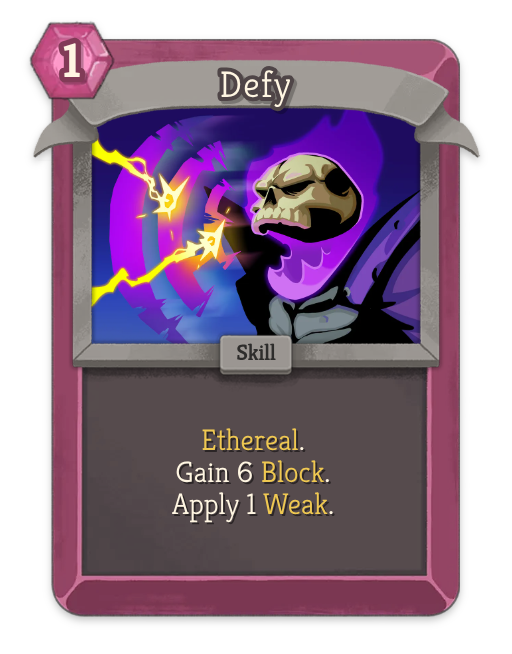 Defy – Necrobinder Common Skill – Slay the Spire 2 Card – Untapped.gg